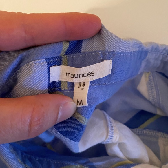 Maurice’s Plaid Button Down Long Sleeve with Lace detail on side - Picture 4 of 4